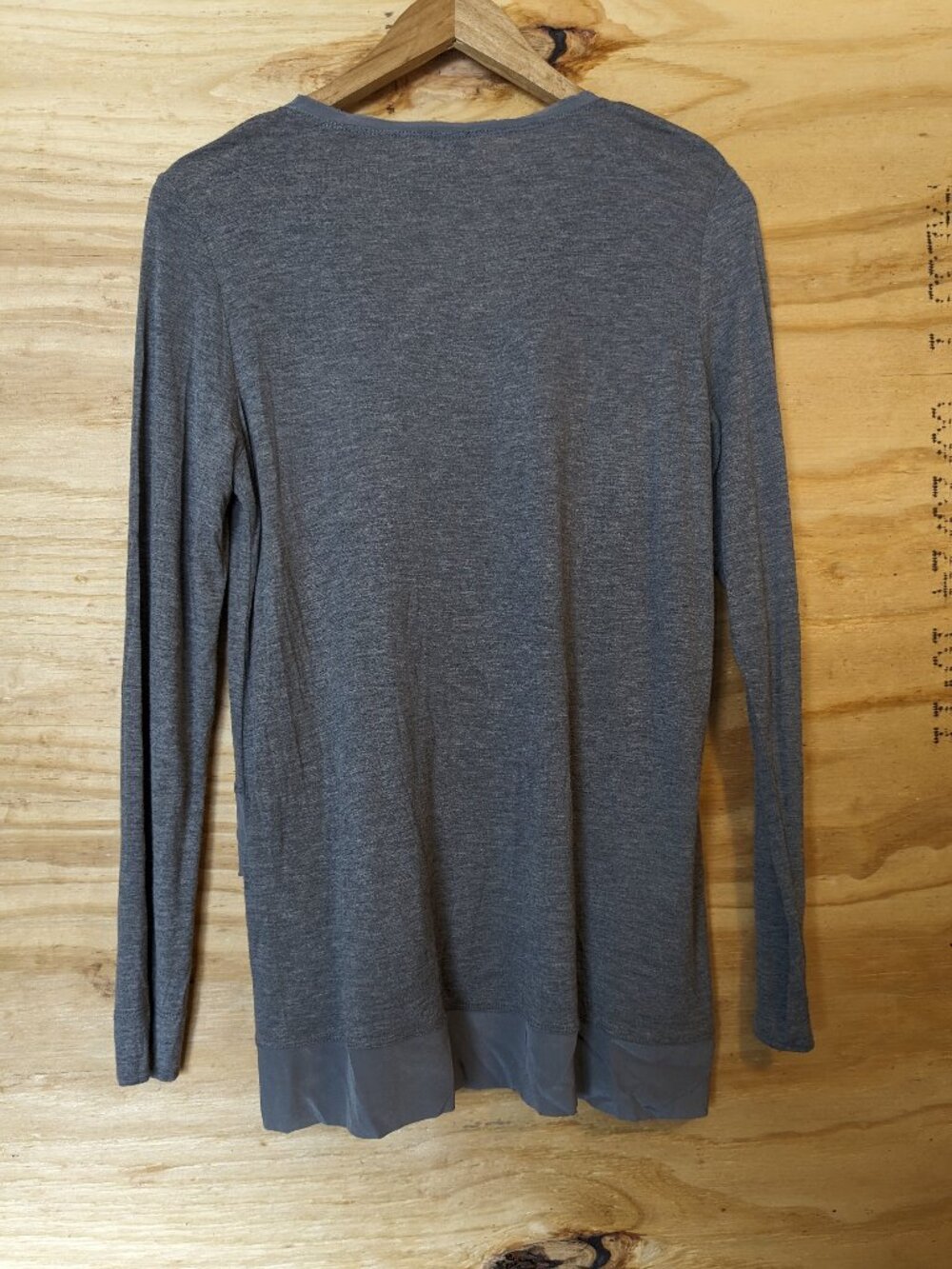Poetry Gray Wool Silk Top Womens US 6 Small Lagenlook Minimalist Layered Knit - Picture 7 of 7